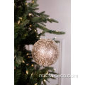 6 '' Sequin Bead Champagne Glitter Ball Hiasan Krismas